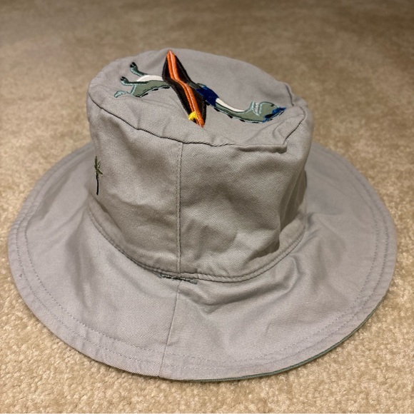 Flapjack Kids Green Gray Reversible Kids Bucket Sun Hat Cap Dinosaur Theme Beach - Picture 13 of 16